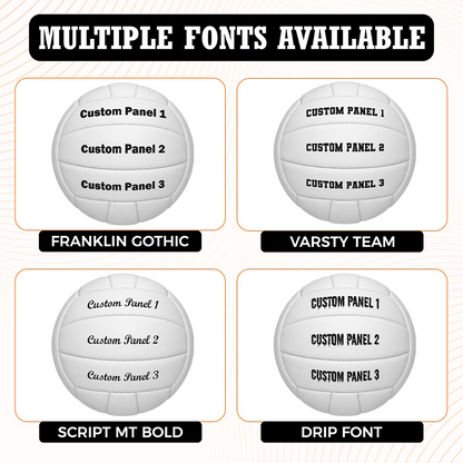 Customized White Volleyball with Multiple Fonts Available UV Print Logo