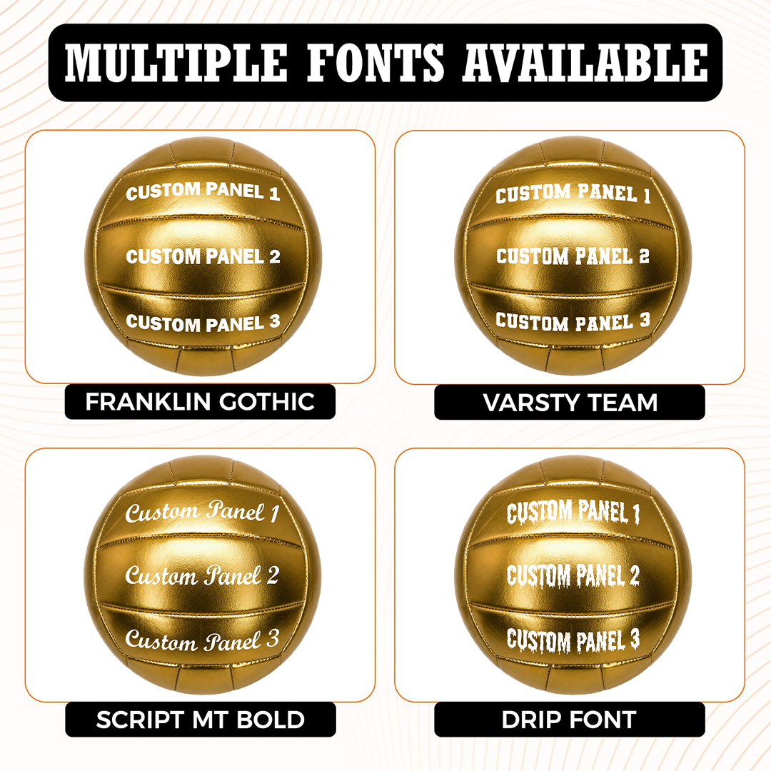 Customized Gold Volleyball Official Volleyball  with Multiple Fonts Available UV Print Logo