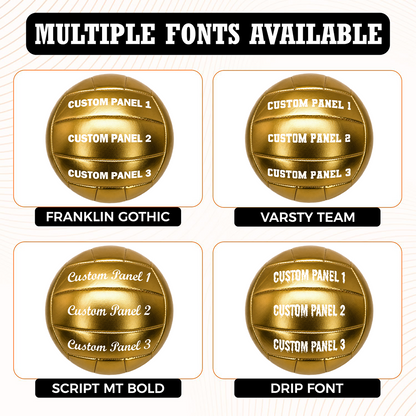 Customized Gold Volleyball Official Volleyball  with Multiple Fonts Available UV Print Logo
