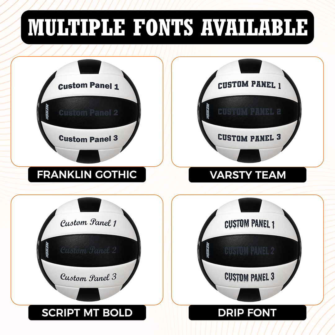 Customized Molten L2 Black and White Volleyball  with Multiple Fonts Available UV Print Logo
