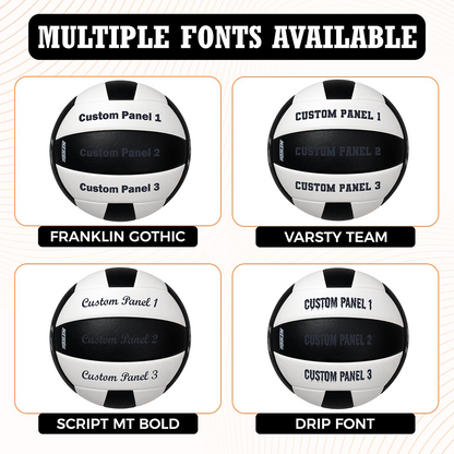 Customized Molten L2 Black and White Volleyball  with Multiple Fonts Available UV Print Logo
