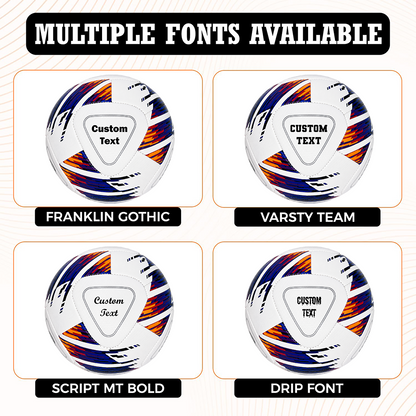 Personalized Wilson NCAA Vivido Replica Soccer Ball Multiple Fonts Available with 1 Panels custom UV-printed logo and text.