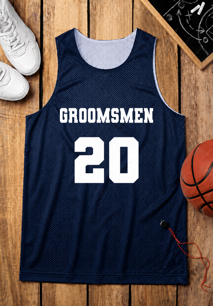Personalized Navy Blue Jersey Groomsmen Customized Number Just made for you