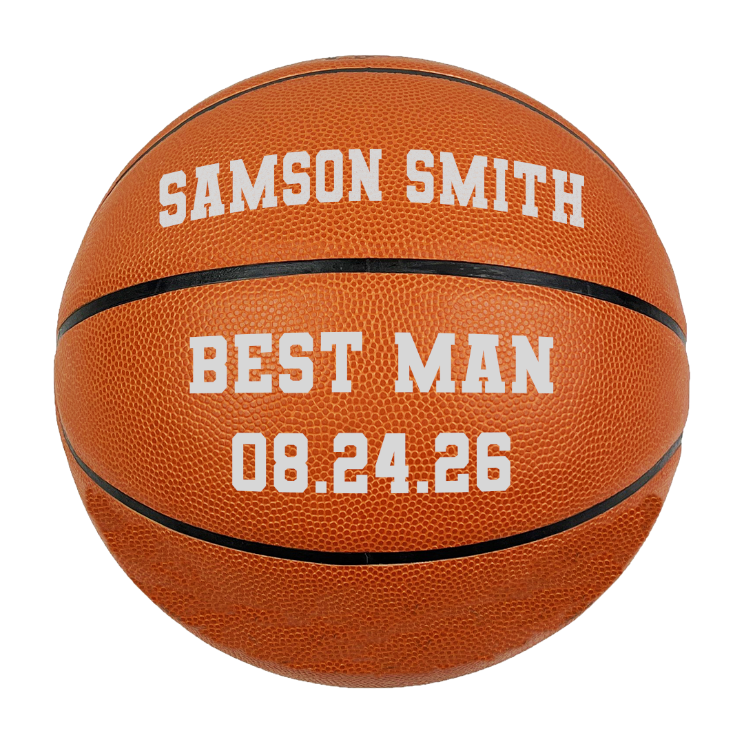 Personalized Orange Basketball Customized Best Man Unique best man gift