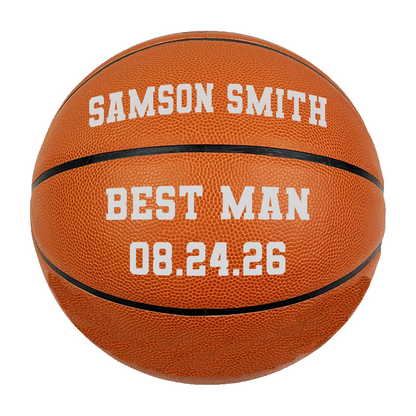 Personalized Orange Basketball Customized Best Man Unique best man gift