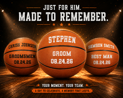 Personalized Orange Basketball Customized Best Man Made to remember Perfect Wedding Gift