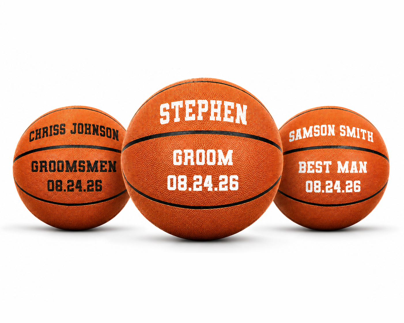 Personalized Orange Basketball Customized Groomsmen Best Man Groom