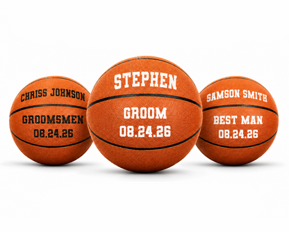 Personalized Orange Basketball Customized Groomsmen Best Man Groom