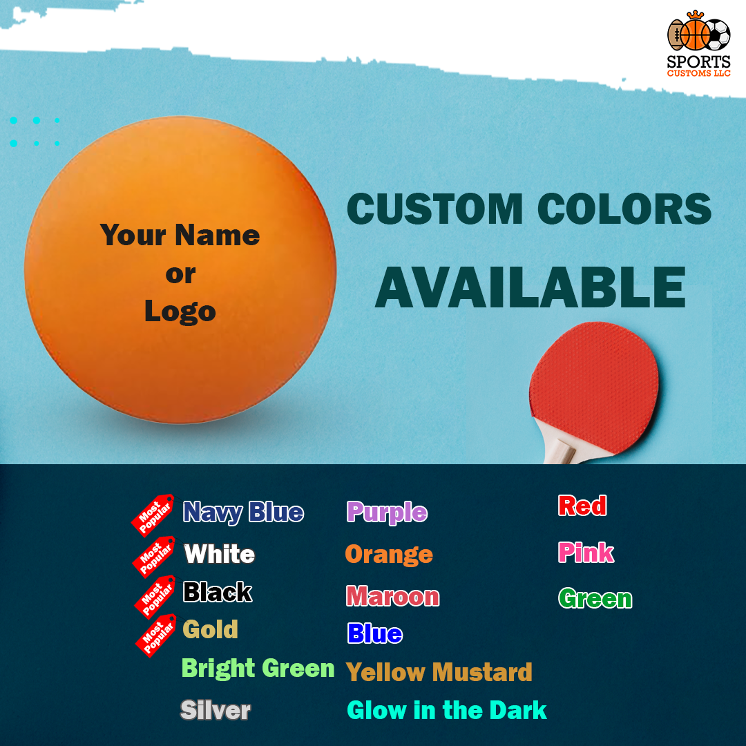 Customized Orange Ping Pong Balls Personalized with Multiple Color Options