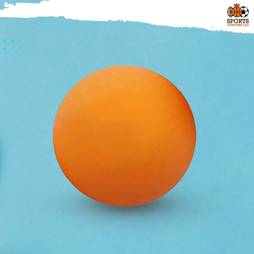 Custom Orange Ping Pong Ball on Blue Background