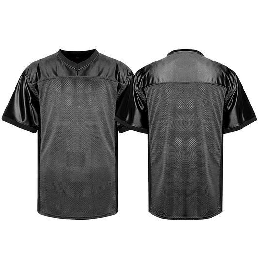 Black Football Jersey Blank Mesh