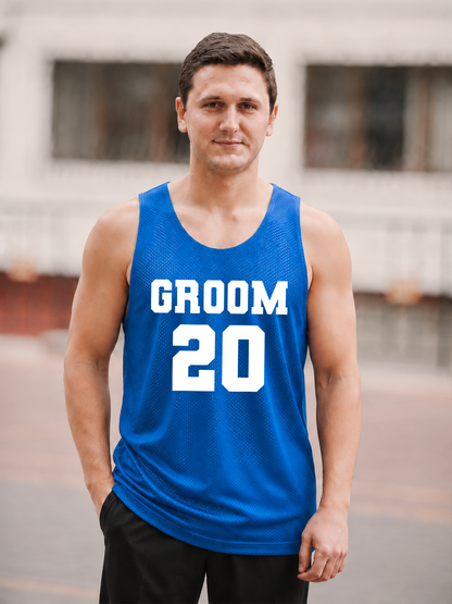 Customized Blue Jersey Groom Customized Number Groom Outfit