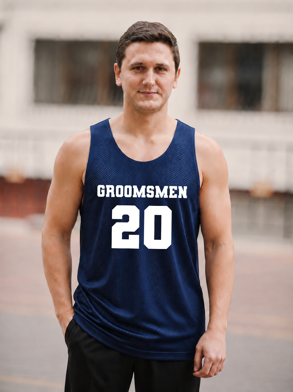 Customized Navy Blue Jersey Groomsmen Customized Number Groomsmen Outfit
