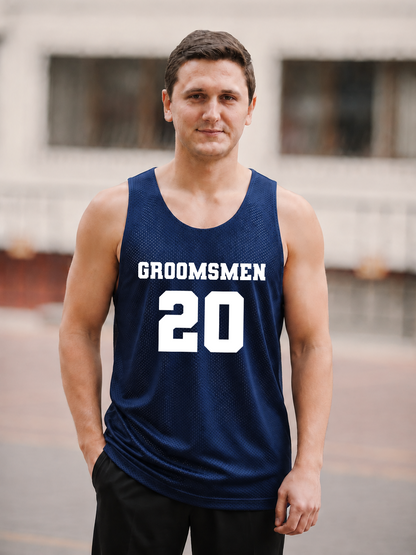 Customized Navy Blue Jersey Groomsmen Customized Number Groomsmen Outfit