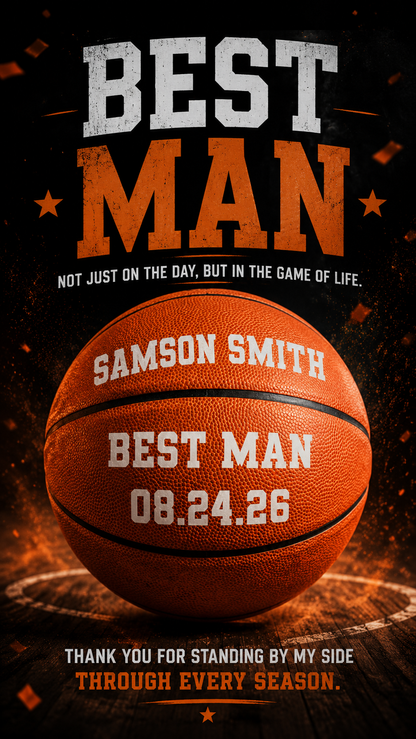 Customized Orange Basketball Best Man Perfect Gift