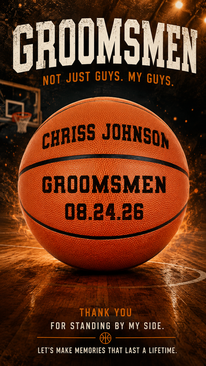 Customized Orange Basketball Groomsmen Wedding Perfect Gift