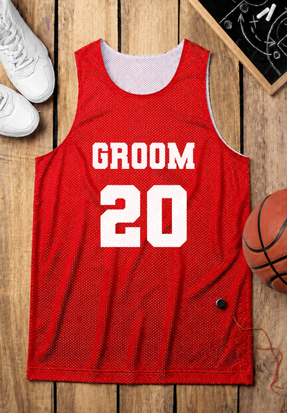 Personalized Red Jersey Groom Customized Number Just made for you