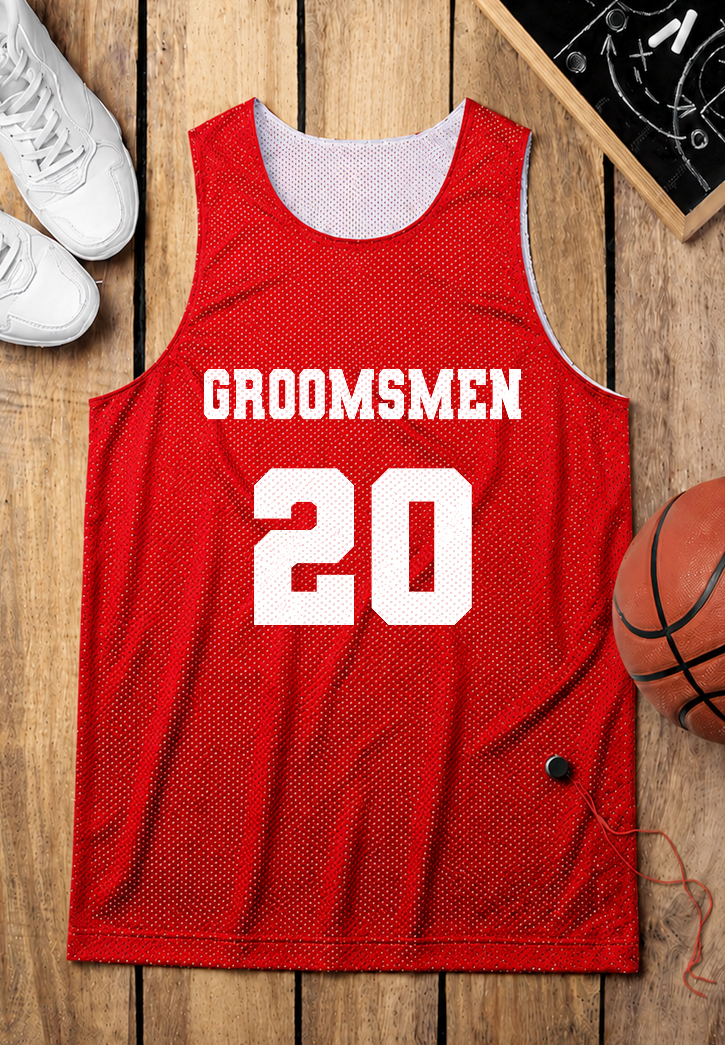 Personalized Red Jersey Groomsmen Customized Number Just made for you