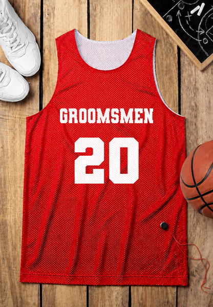 Personalized Red Jersey Groomsmen Customized Number Just made for you