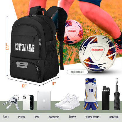 Customized Soccer Ball Black Backpack 