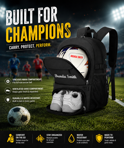 Customized Soccer Ball Backpack Built for Champions Perfect Gift for Players