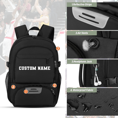 Volleyball Black Backpack  A