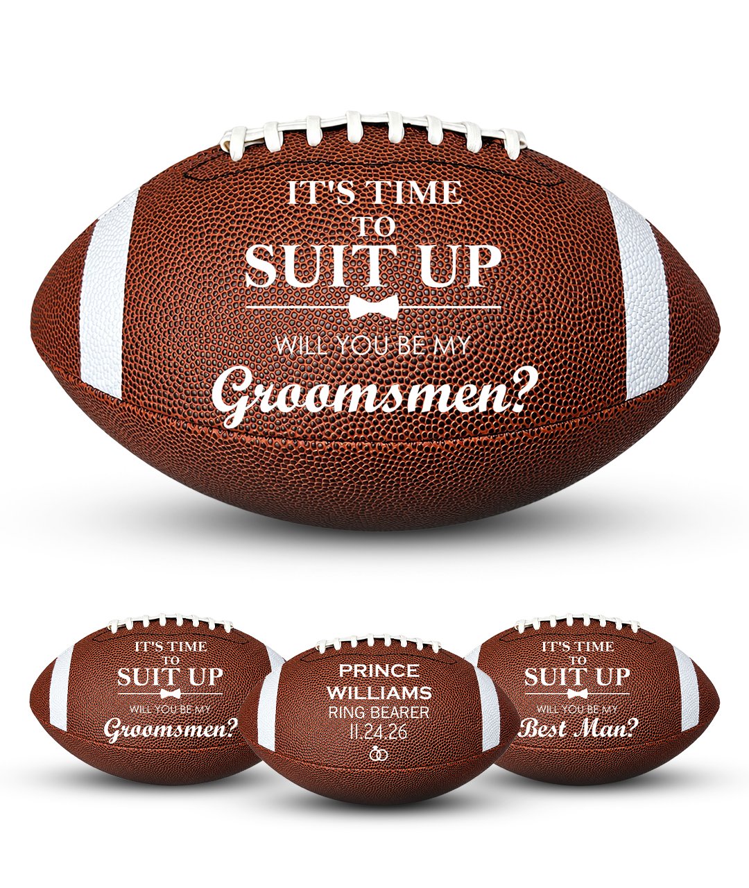 Personalized Football Groomsmen Proposal | Custom Best Man Gift Ring Bearer