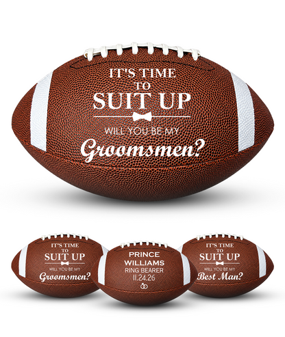 Personalized Football Groomsmen Proposal | Custom Best Man Gift Ring Bearer