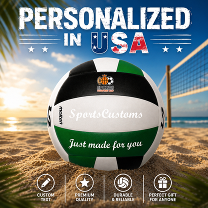 Customized Molten L2 Black and Green Volleyball  with 3 panels available UV Print Logo Personalized in USA