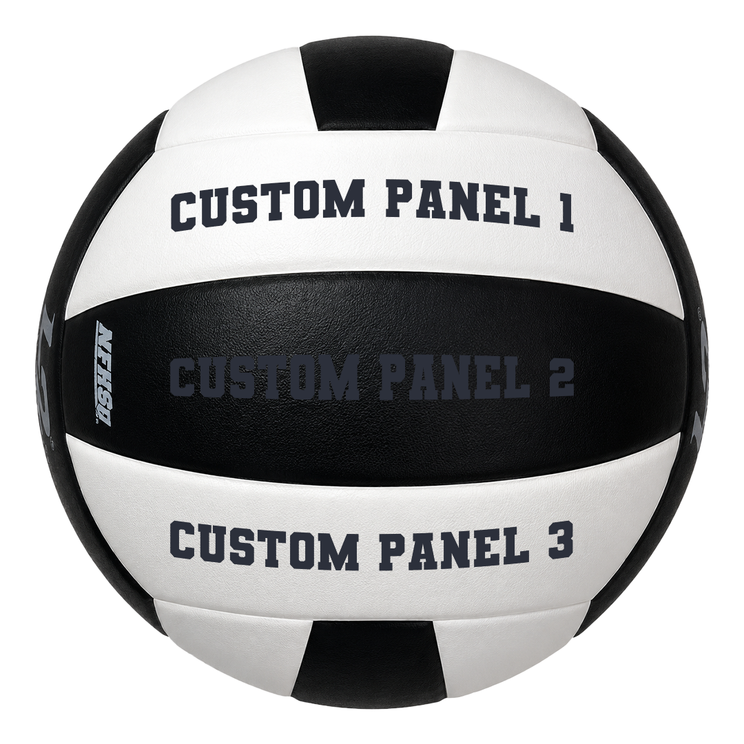 Customized Molten L2 Black and White Volleyball Varsity Team Font with UV Print