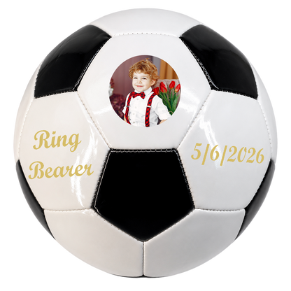 Personalized Soccer Ball Black and White Custom text and UV Print Logo perfect for wedding event for Keepsake