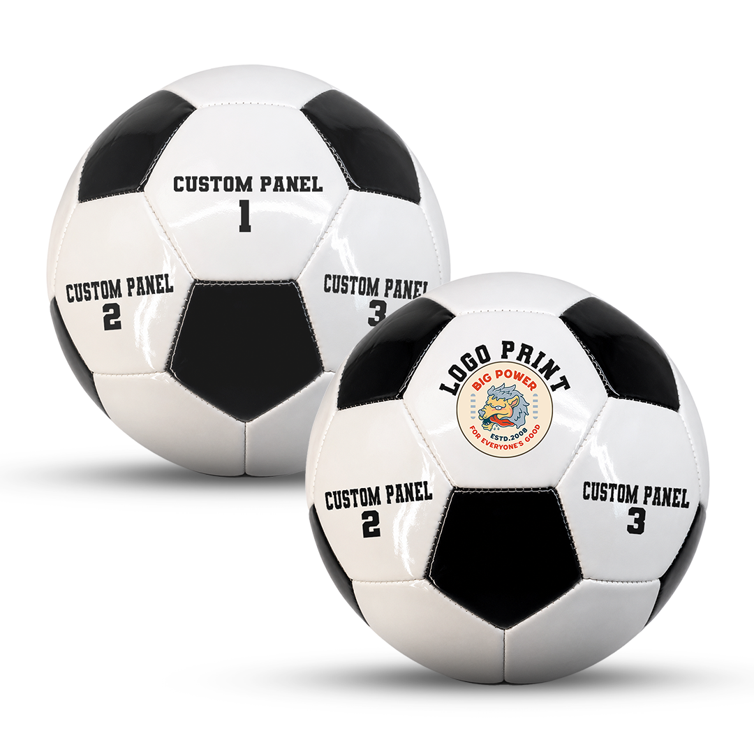 Personalized Soccer Ball Black and White Custom text UV Print Logo