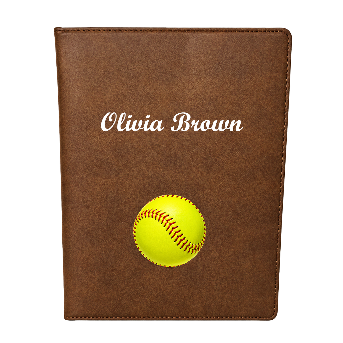 Personalized Softball gift cover with custom name and Softball design with Script MT Bold