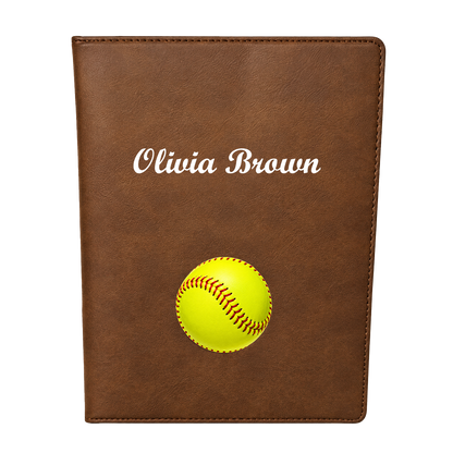 Personalized Softball gift cover with custom name and Softball design with Script MT Bold