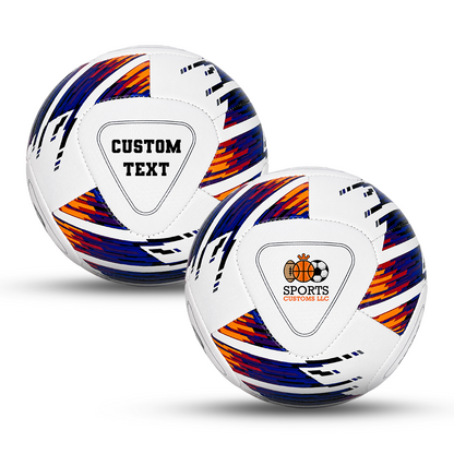 Customized Wilson NCAA Vivido Replica Soccer Ball featuring UV-printed custom logo and personalized text. Vivido Replica soccer ball customized for business branding, corporate giveaways, team gifts, coach appreciation, promotional events, and unique personalized gifts.