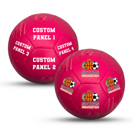 Customized Wilson Vantage Pink Soccer Ball featuring UV-printed custom logo and personalized text. Vantage Pink soccer ball customized for business branding, corporate giveaways, team gifts, coach appreciation, promotional events, and unique personalized gifts.