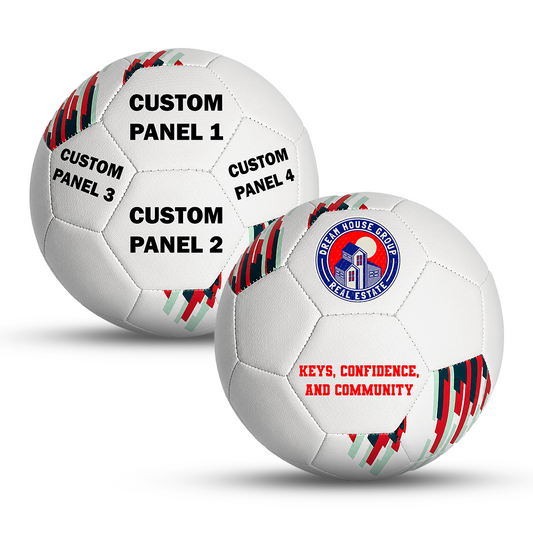 Customized Wilson Vantage Soccer Ball featuring UV-printed custom logo and personalized text. White Wilson soccer ball customized for business branding, corporate giveaways, team gifts, coach appreciation, promotional events, and unique personalized gifts.