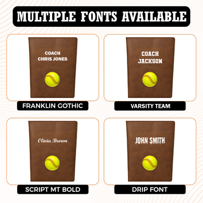 Personalized Softball gift cover with custom name and softball design with Multiple Fonts Available