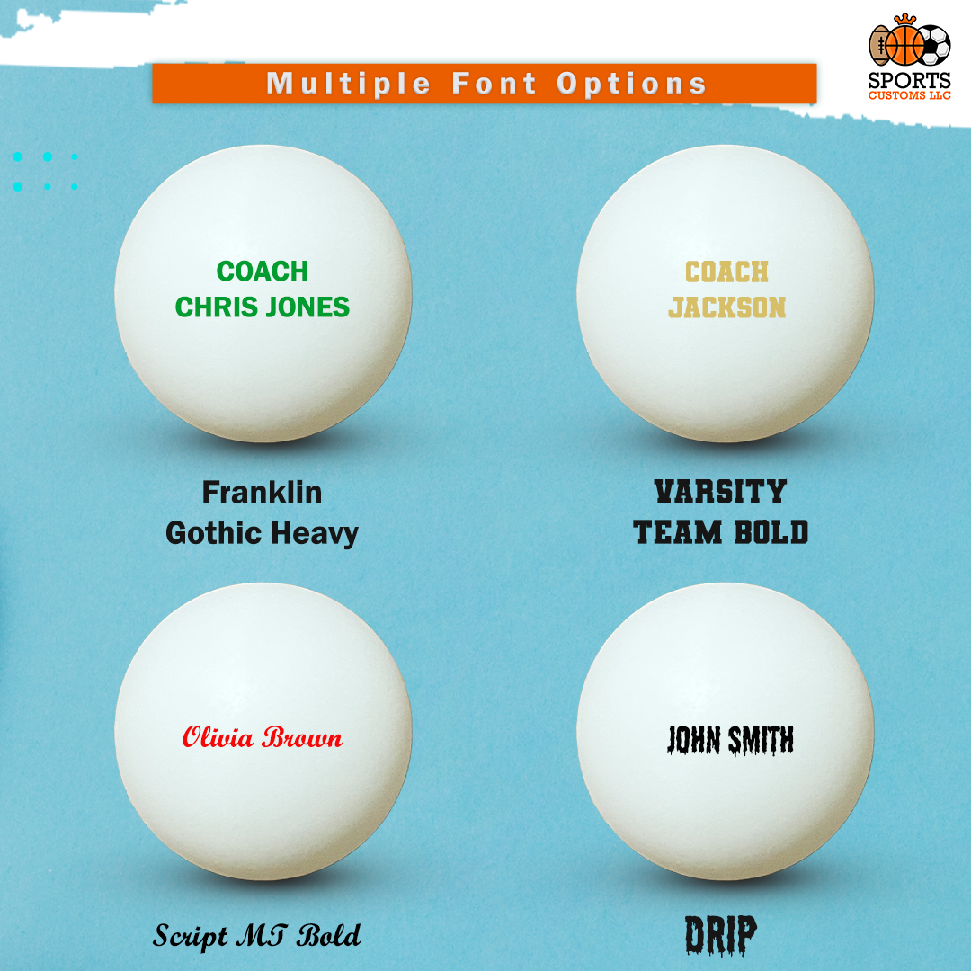 Customized Ping Pong Balls Personalized with Multiple Font Options