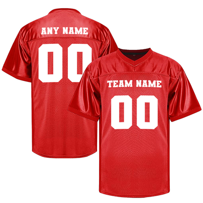 Customized Football Red Jersey Front and Back