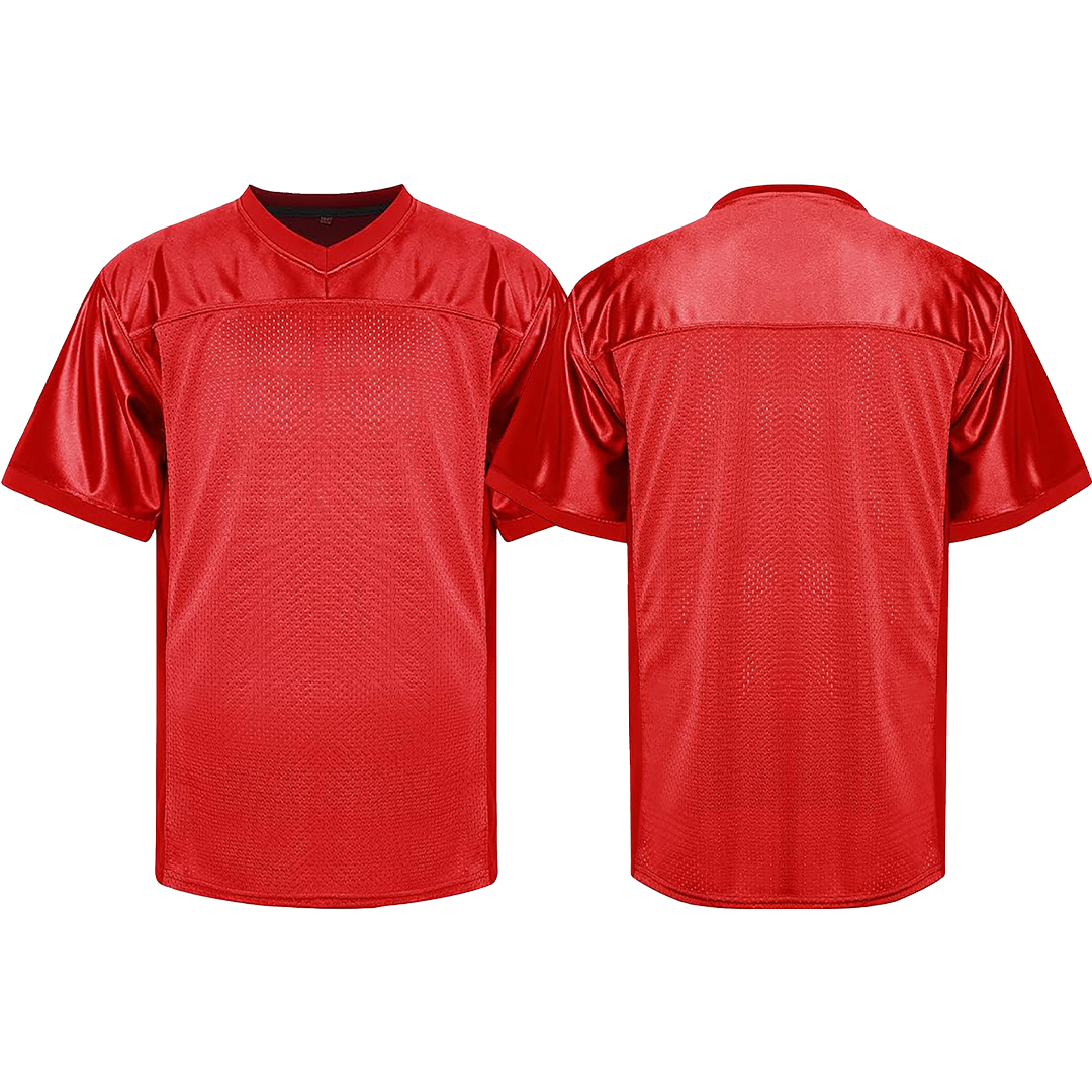 Red Football Jersey Blank Mesh
