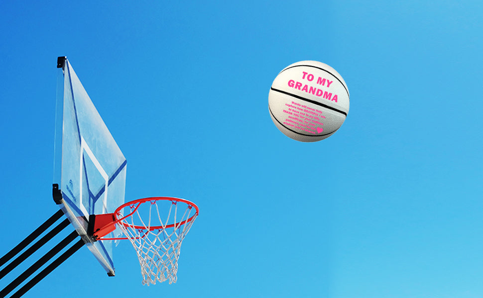 Customized To My Grandma White Basketball