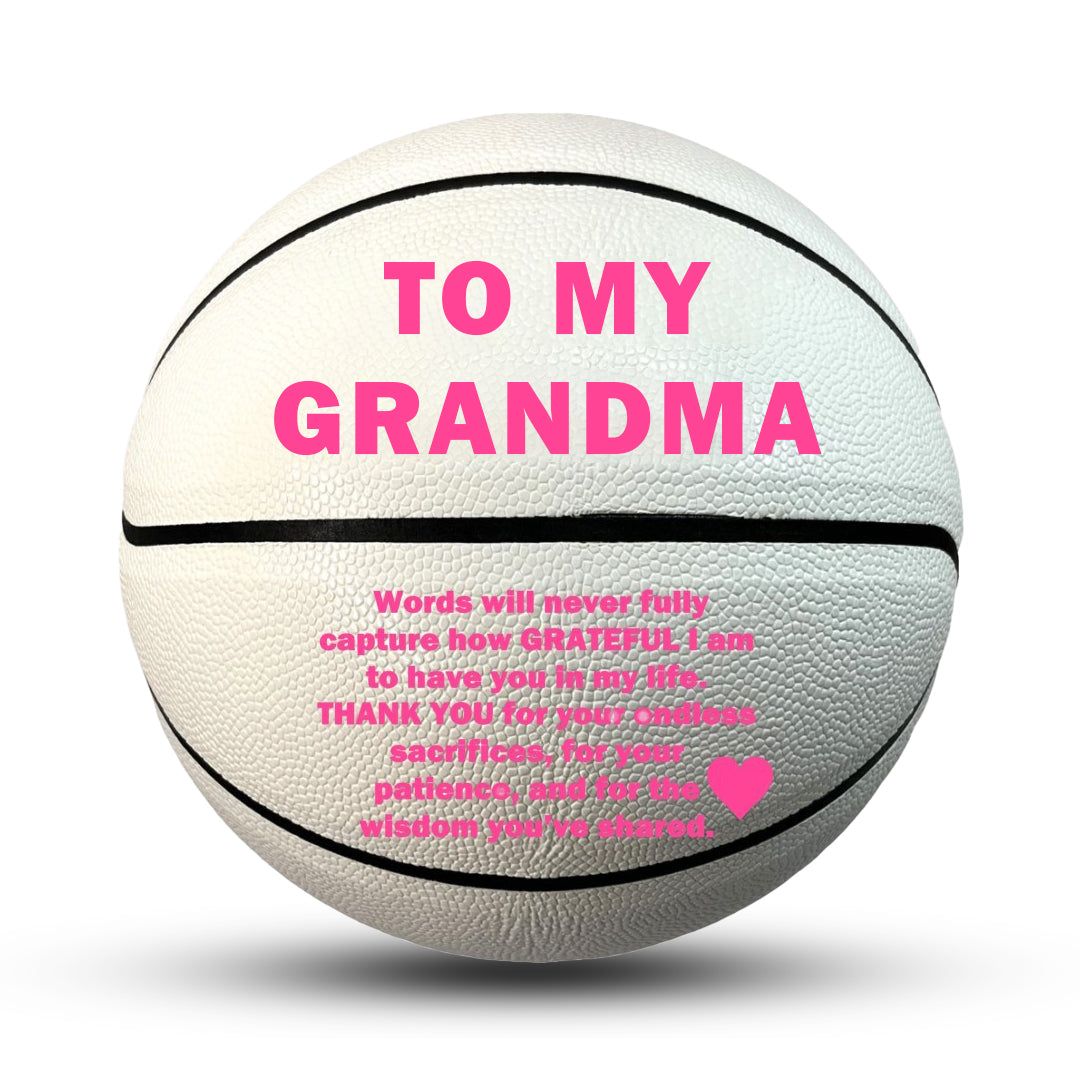 Customized To My Grandma White Basketball