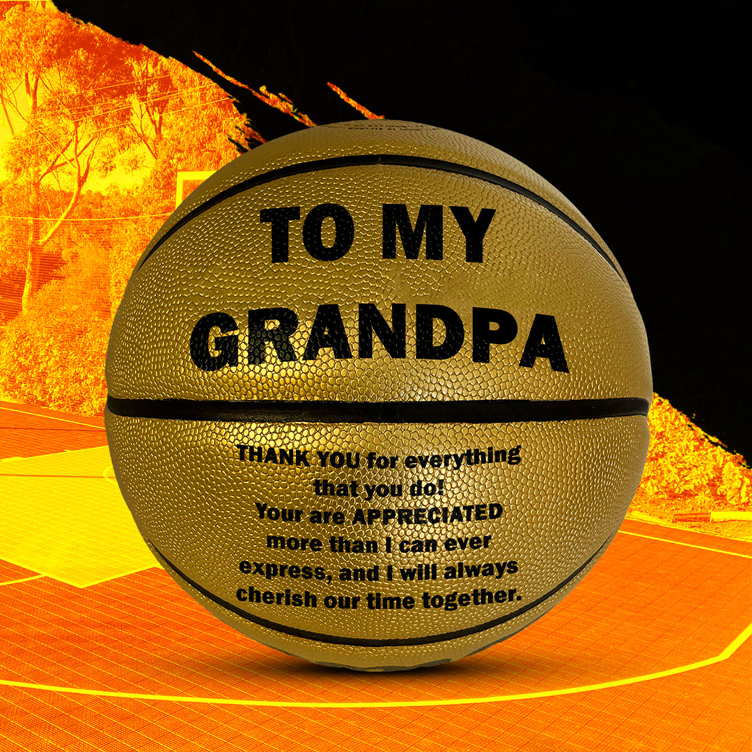 To My Grandpa Basketball Gold  A