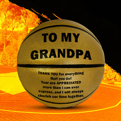 To My Grandpa Basketball Gold  A