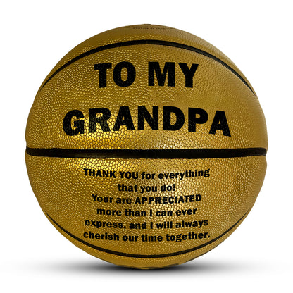To My Grandpa Basketball Gold 