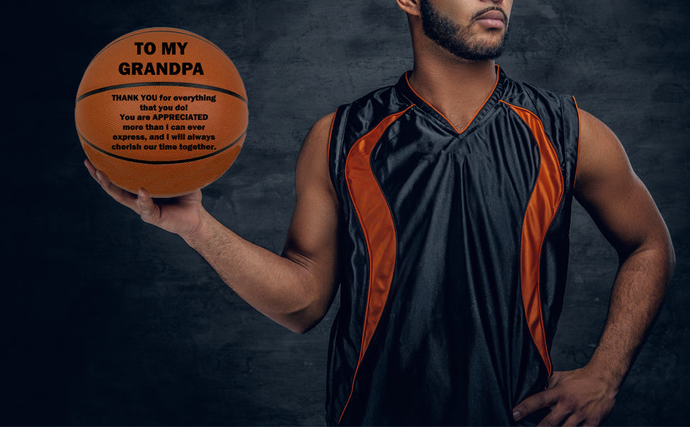 To My Grandpa Basketball Orange D