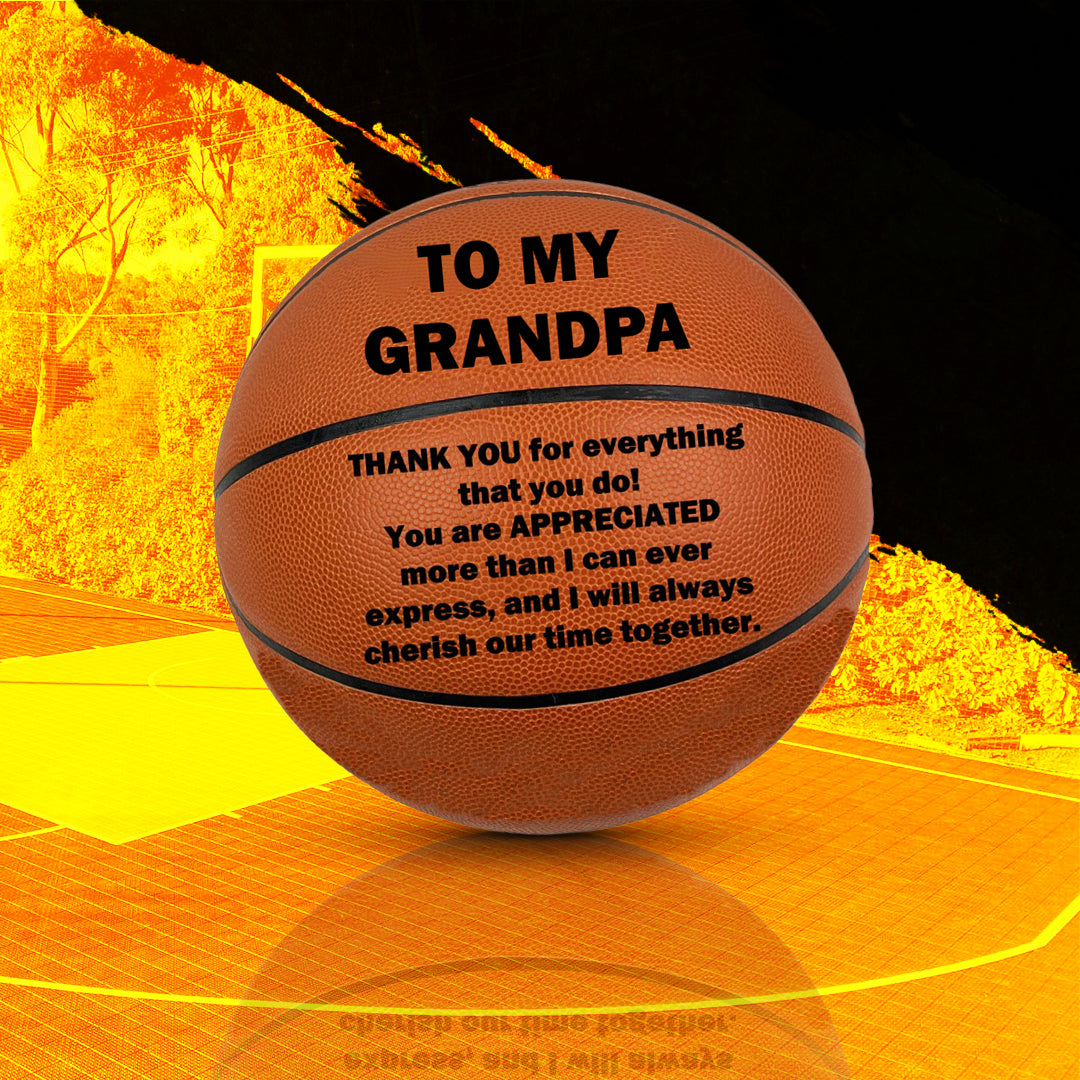 To My Grandpa Basketball Orange B