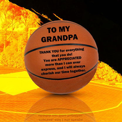 To My Grandpa Basketball Orange B