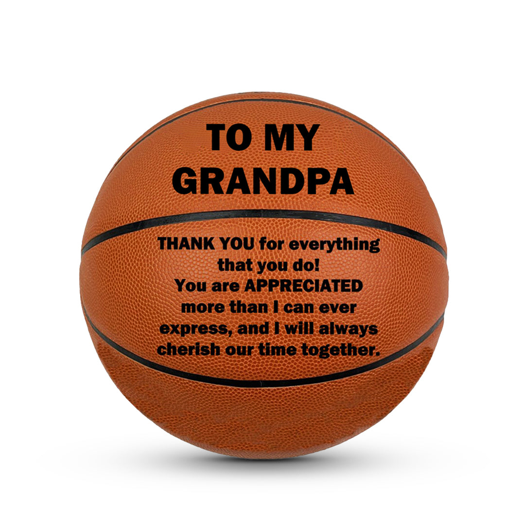 To My Grandpa Basketball Orange